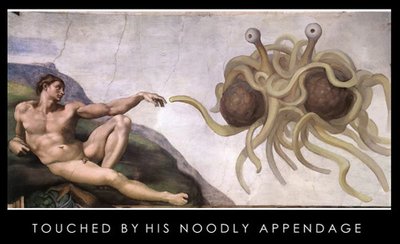 Flying Spaghetti Monster - touched by his noodly appendage