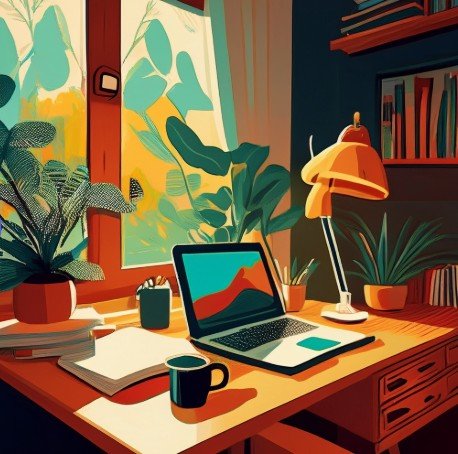 AI Generated Image Working From Home
