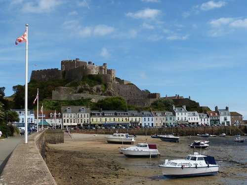 Jersey - Gorey Harbour and Mont Orgueil Castle